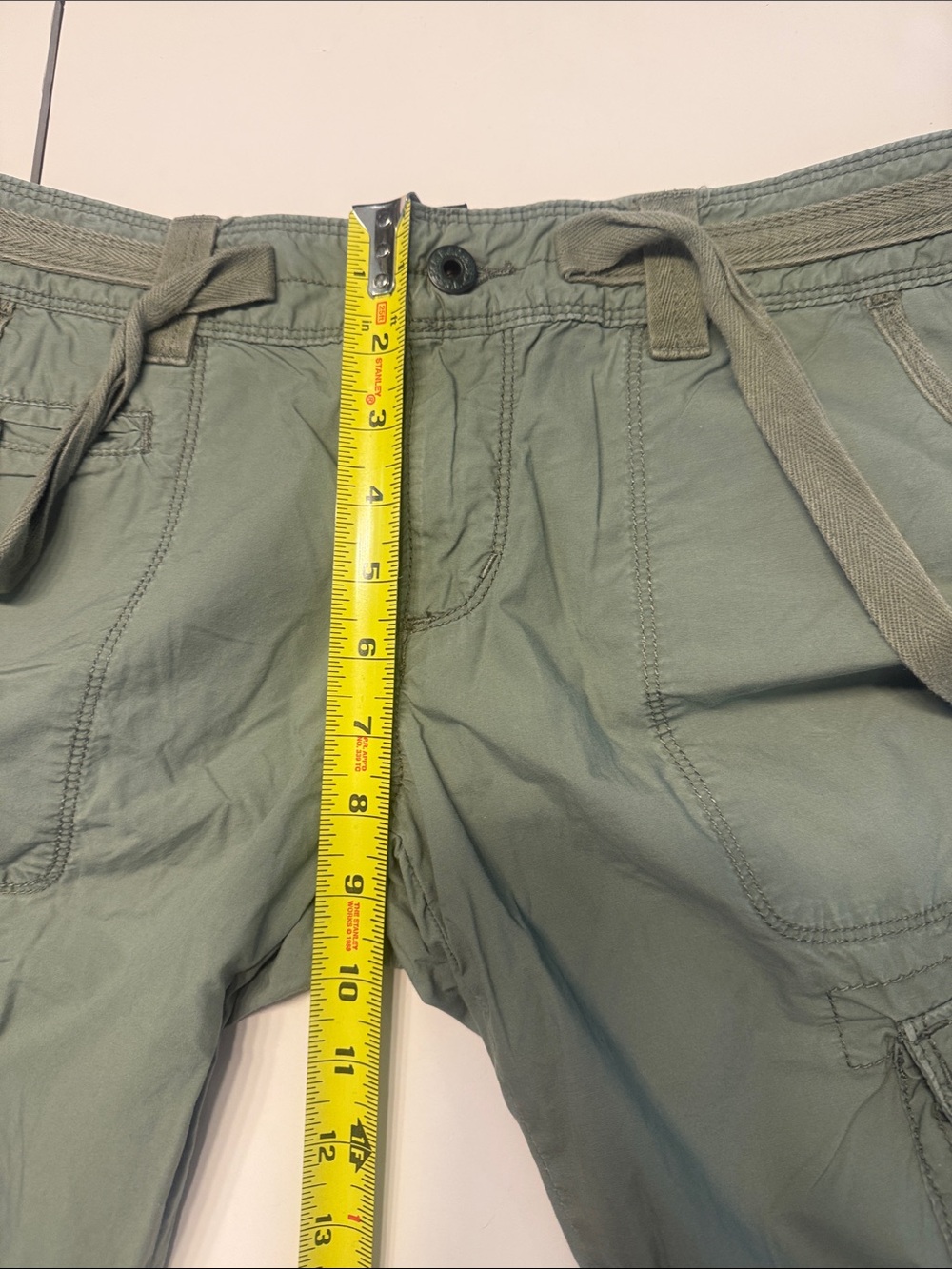 Polo Jeans Co Ralph Lauren Women Green Cargo Shorts Size 6 Drawstring Utility - Picture 7 of 7